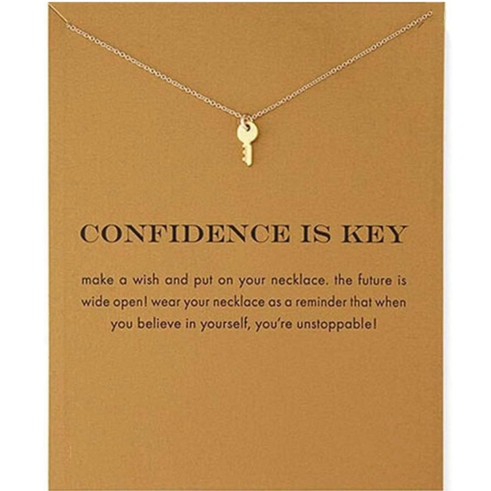 Confidence is Key Adjustable Gold Pendant Necklace